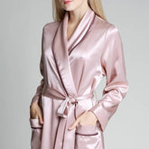Women Silk Robes Long Mulberry 100% Silk Bathrobe